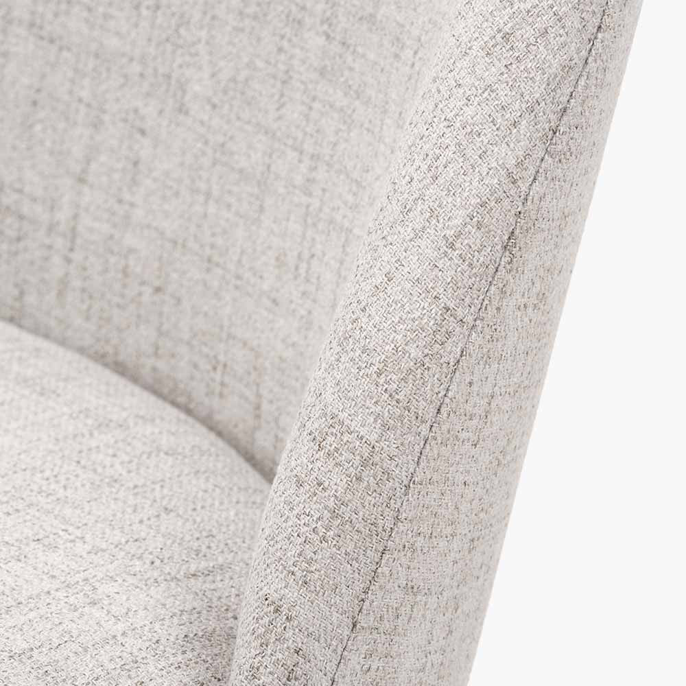 Turi Pebble Grey Linen & Black Metal Dining Chair